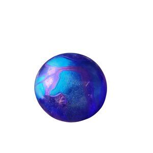 Mt. St. Helen Ash Blue Glass Sphere Signed Roger Vines 1993 Vintage Handmade Col